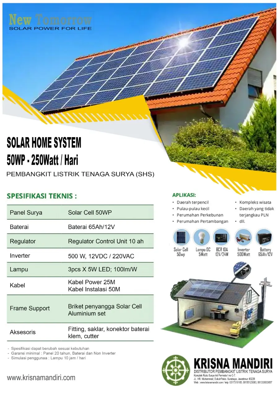Paket PLTS SHS Tersebar 50 WP