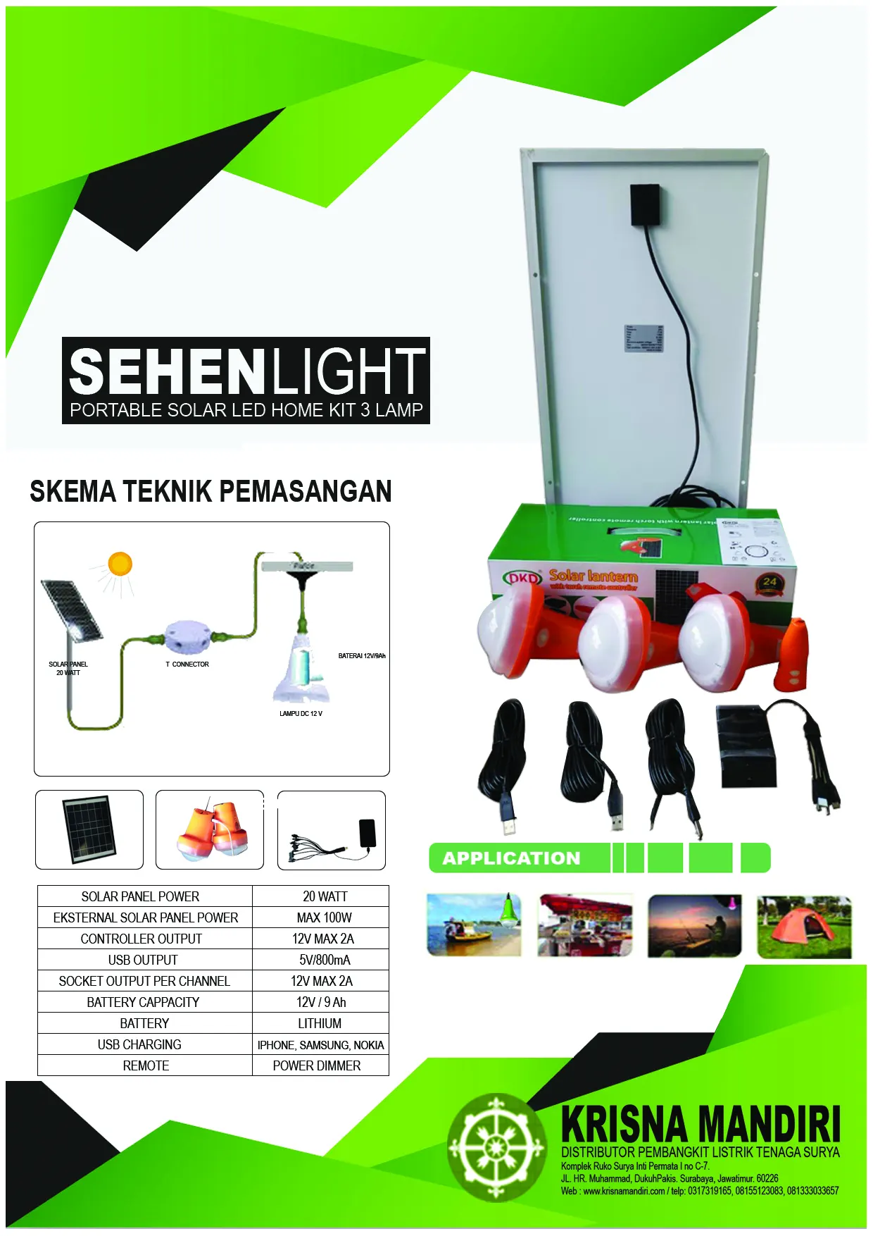 Lampu SEHEN DKD Lithium Battery