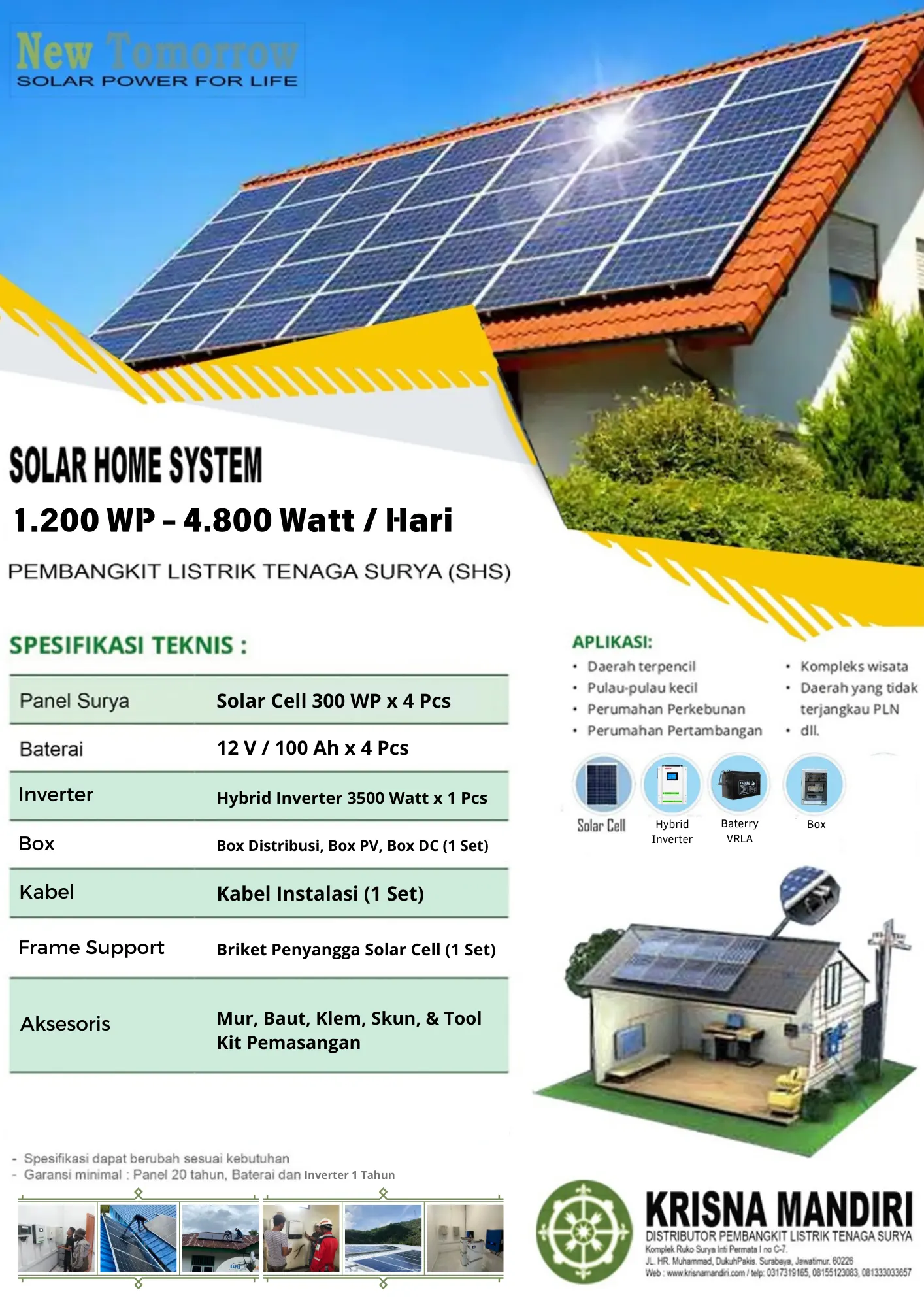 PLTS Off Grid Sistem 1000 WP