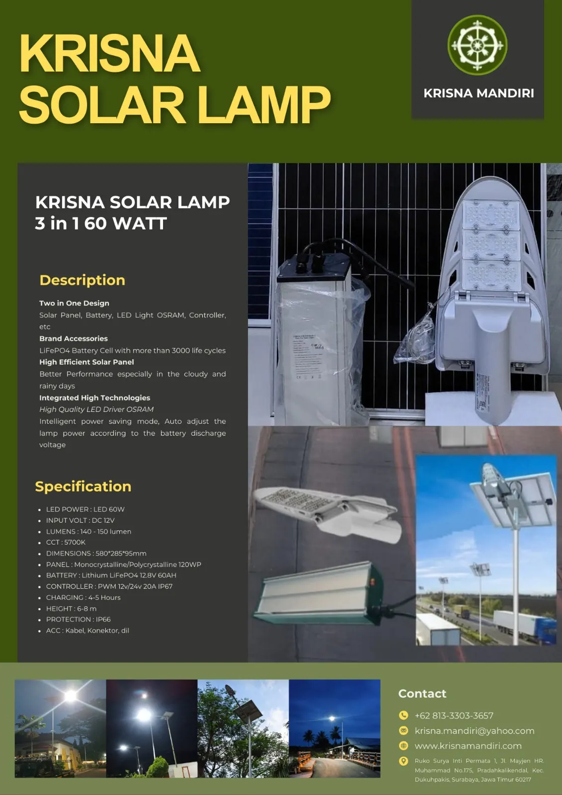 PJU Tenaga Surya 3 In One 60 Watt