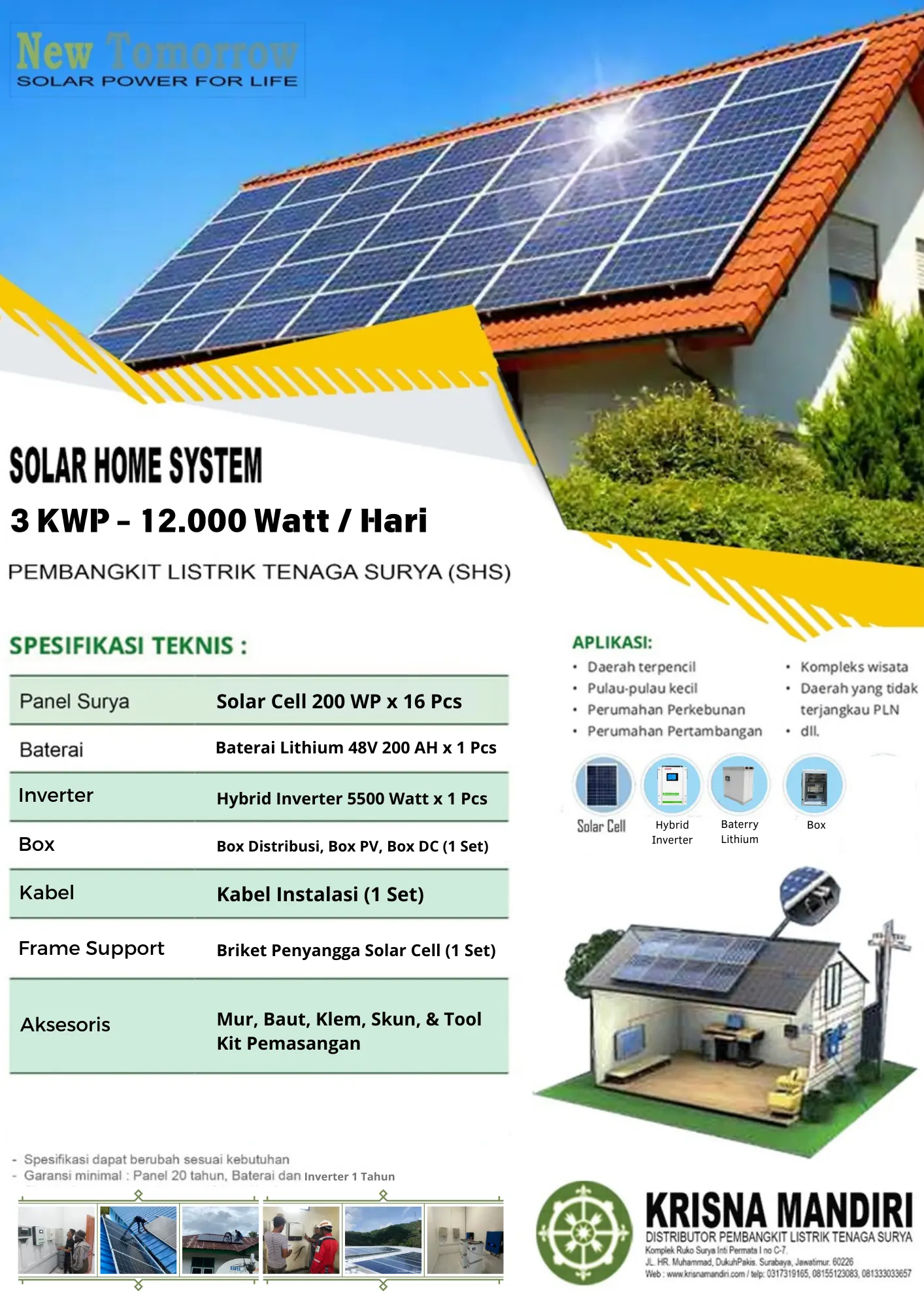 PLTS Off Grid Sistem 3000 WP