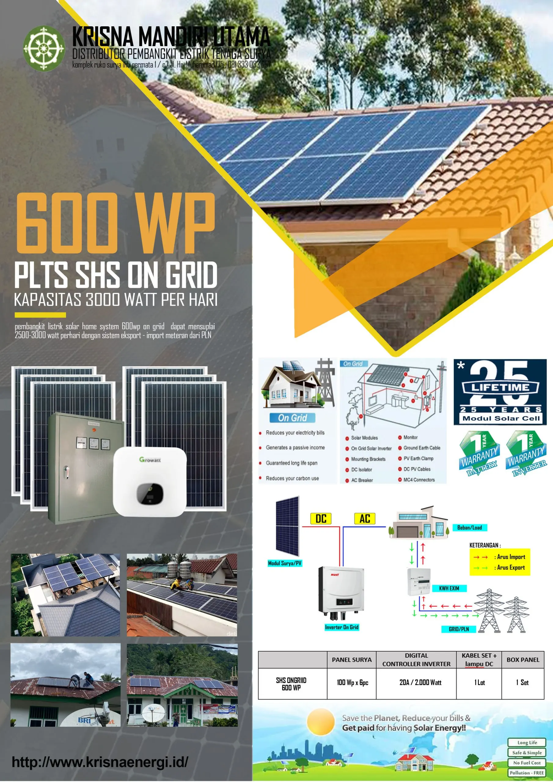 PLTS On Grid Sistem 600 WP
