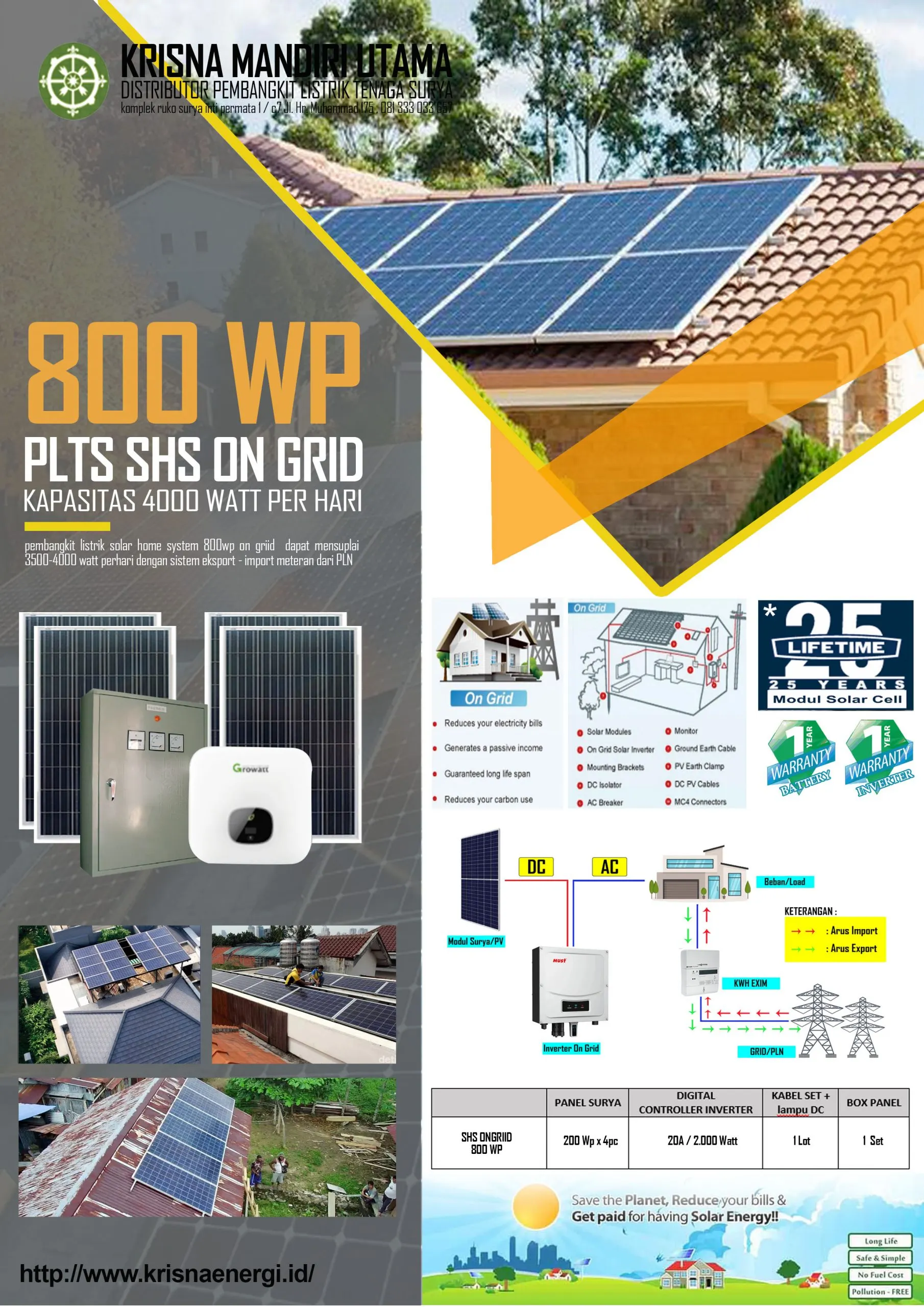 PLTS On Grid Sistem 800 WP
